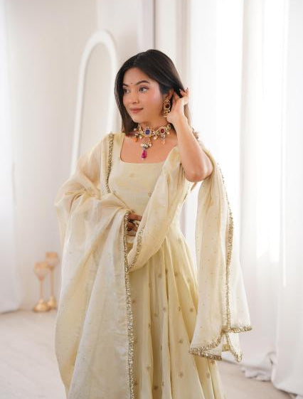 Women's Embroidered Anarkali Kurta Set with Dupatta