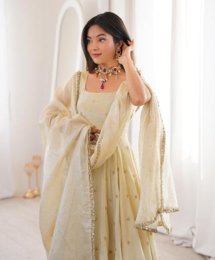 Women's Embroidered Anarkali Kurta Set with Dupatta