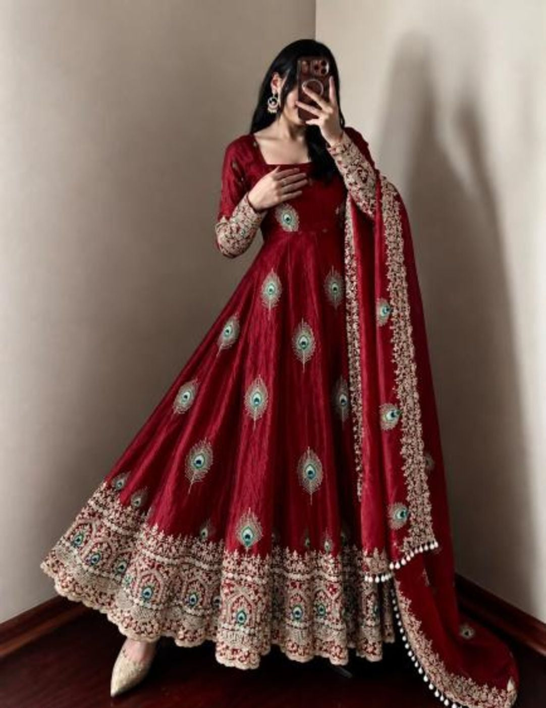 Premium Embroidered Anarkali Kurta Set with Dupatta
