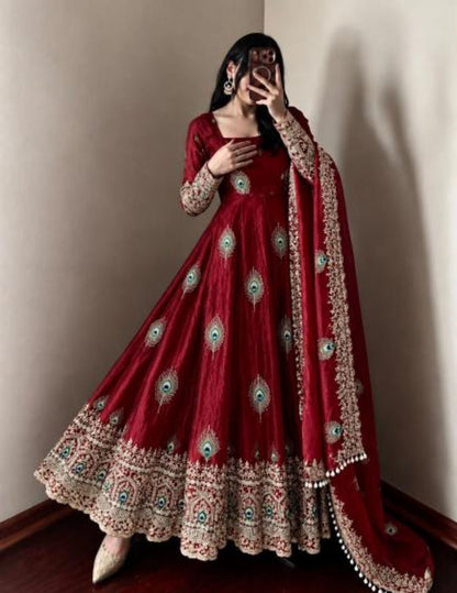 Premium Embroidered Anarkali Kurta Set with Dupatta