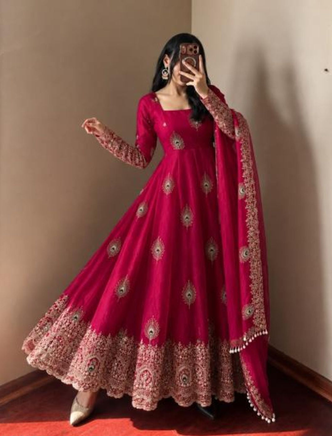 Premium Embroidered Anarkali Kurta Set with Dupatta