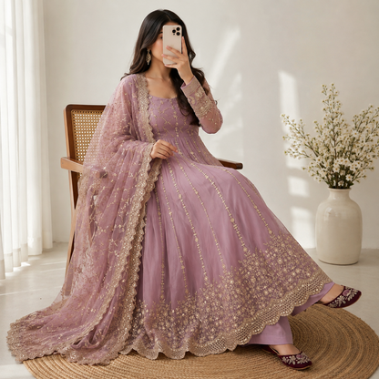 Women’s Premium Embroidered Anarkali Suit Set