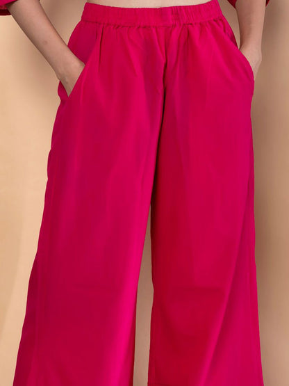 Embroidered Shirt & Palazzo Co-ord Set