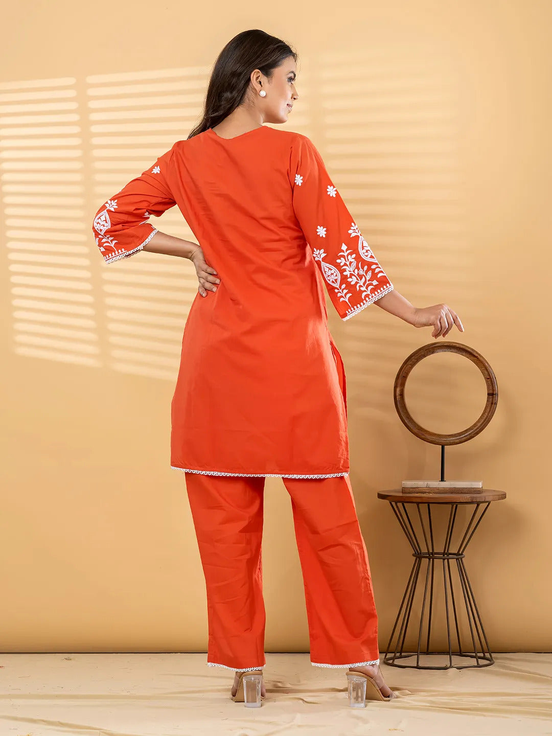 Embroidered Cotton Kurta & Palazzo Co-Ord Set