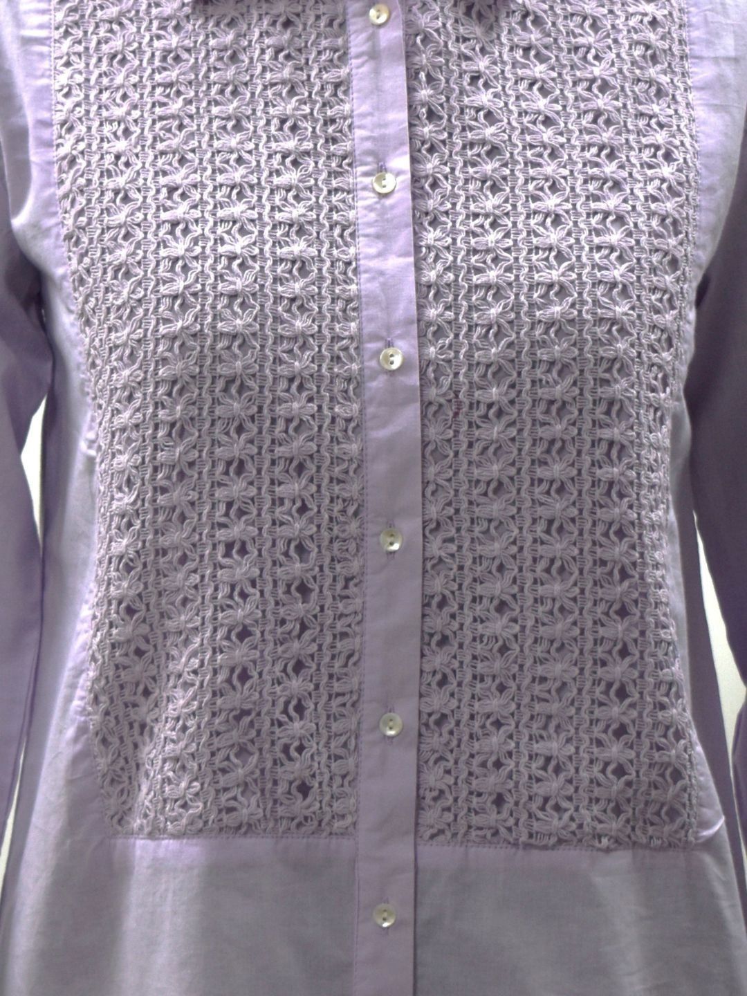 Women Lavender Lace Detail Relaxed Fit Shirt