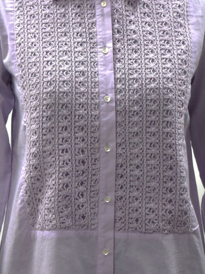 Women Lavender Lace Detail Relaxed Fit Shirt
