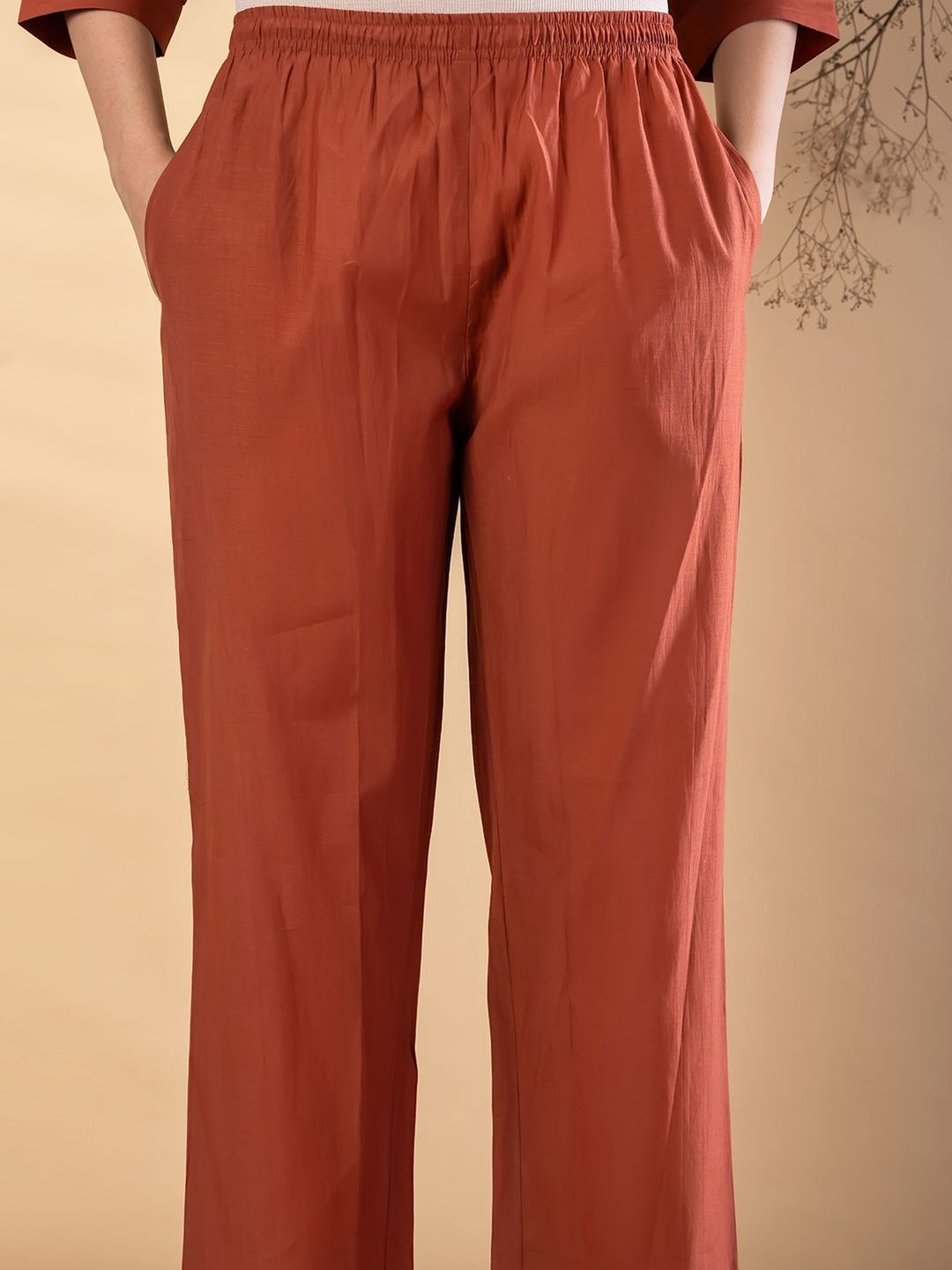 Women Regular Floral Embroidered Pure Silk Kurta with Trousers