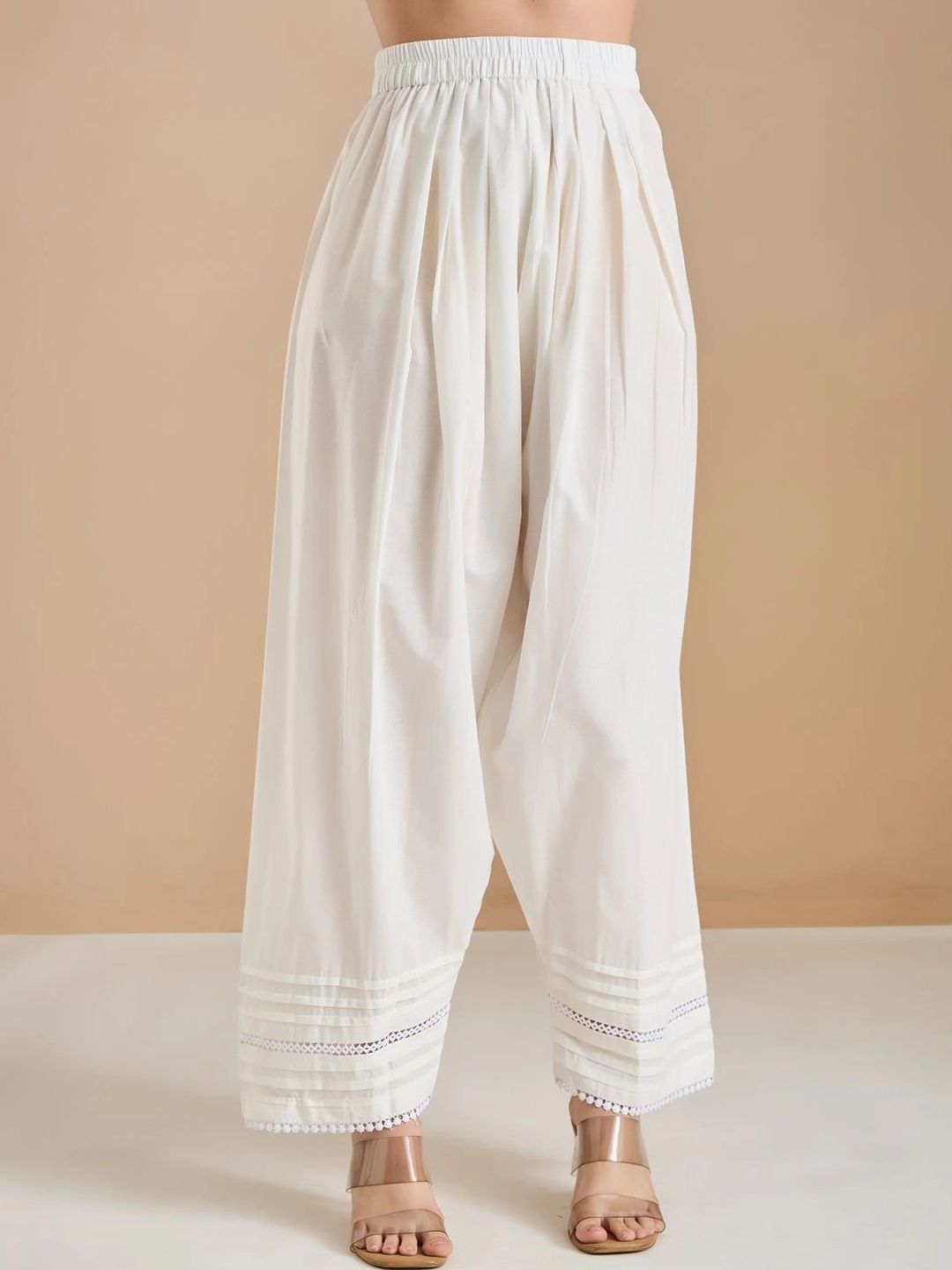 Women Solid Thread Work Pure Cotton Kurta with Patiala
