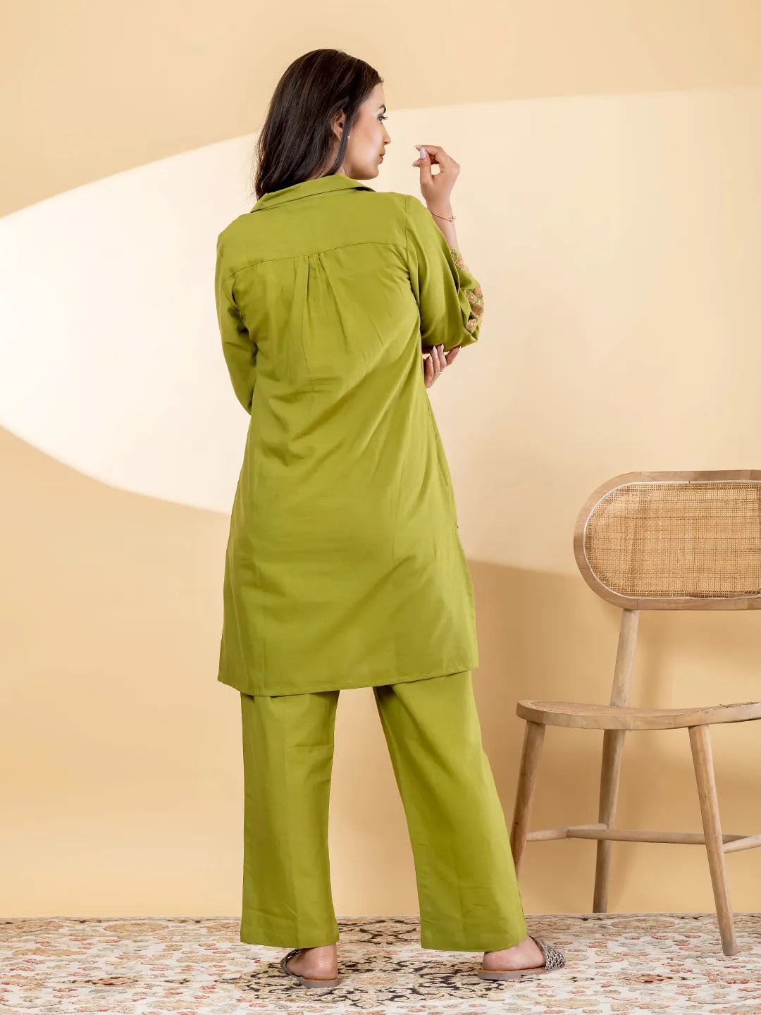 Embroidered Cotton Flex Kurta & Palazzo Co-ord Set