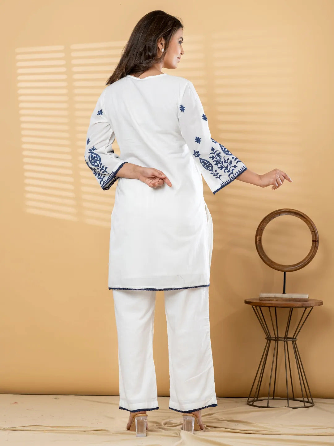 Embroidered Mul Cotton Kurta & Palazzo Co-ord Set