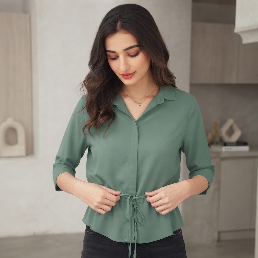 Tie-Waist Premium Shirt