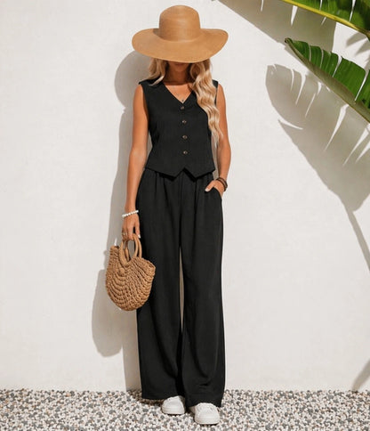 Tailored Sleeveless Co-Ord Set for Women | Premium Cotton Co-Ord