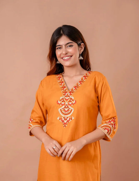 Women's Embroidered Short Kurti
